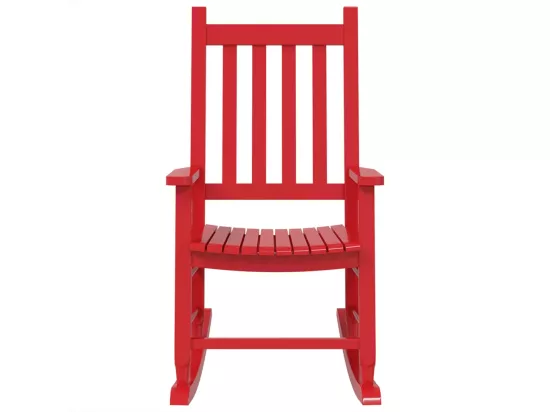 Chaises à bascule enfants lot de 2 rouge bois peuplier massif