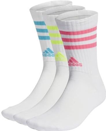 adidas Unisex 3-strepen gewatteerde crew-sokken 3 paar crew-sokken (pak van 3)