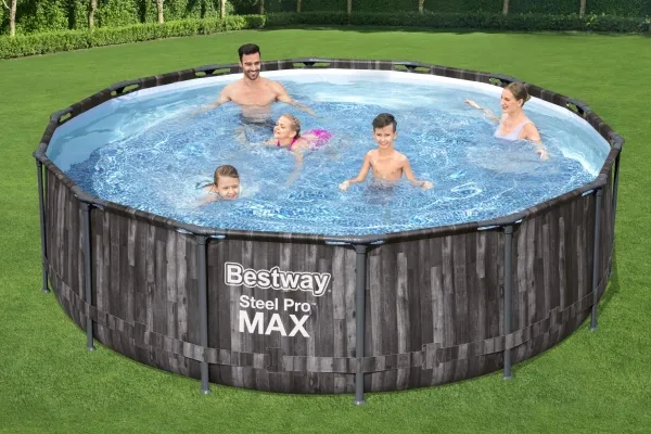 Bestway 5614Z, 13030 L, Indrammet pool, Voksen & barn, Stige, Træ, 47,4 kg