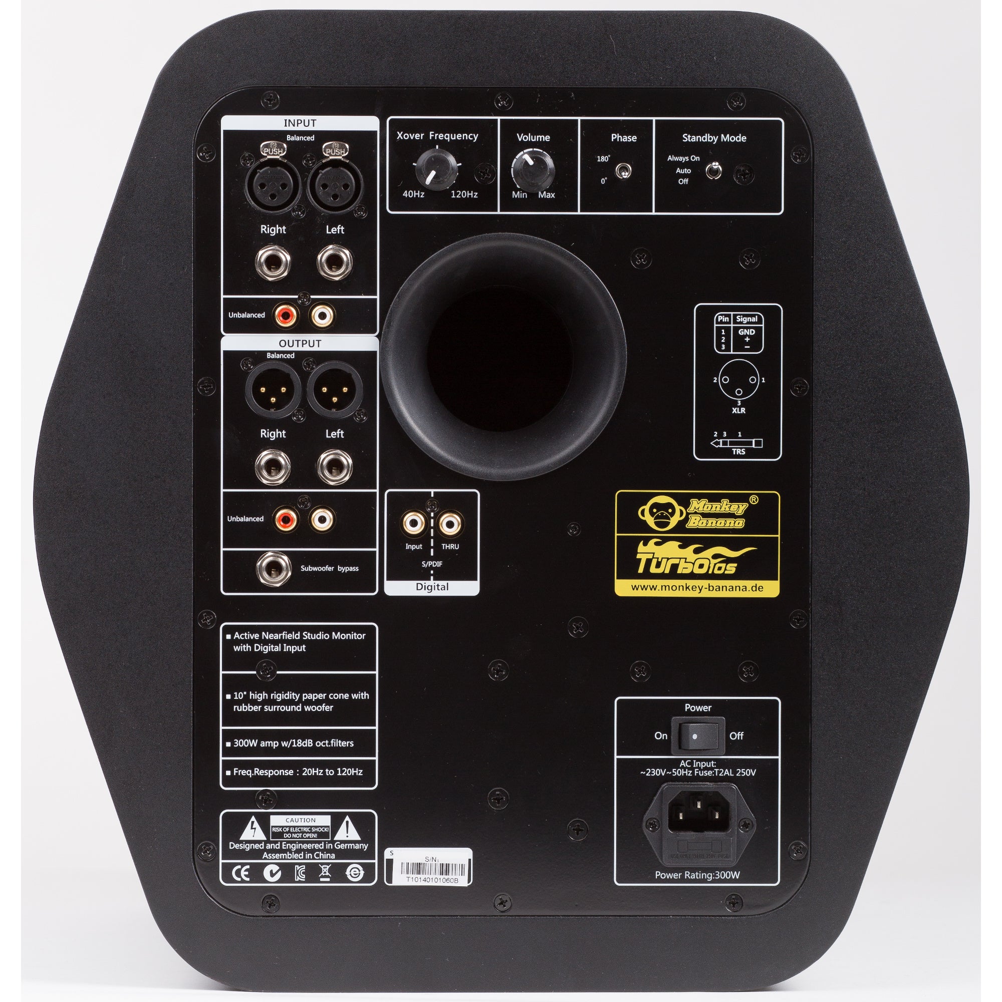 Monkey Banana Turbo 10s actieve studiosubwoofer zwart (per stuk)