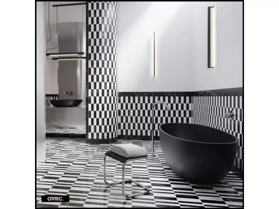Baignoire Îlot - 148 x 75 cm - SHELL - NOIR MAT - avec SIPHON INCLUS