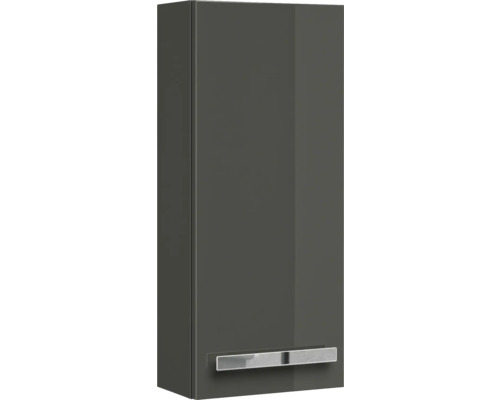 Badkamermeubelset Pelipal serie 4005, afmetingen (B x H x D): 212 x 200 x 49,1 cm, fronten in hoogglans grijs. 5-delige badkamermeubelset bestaande uit een witte glazen wastafel, spiegelkast met ledverlichting, wastafelmeubel, hoge kast, hangkast en