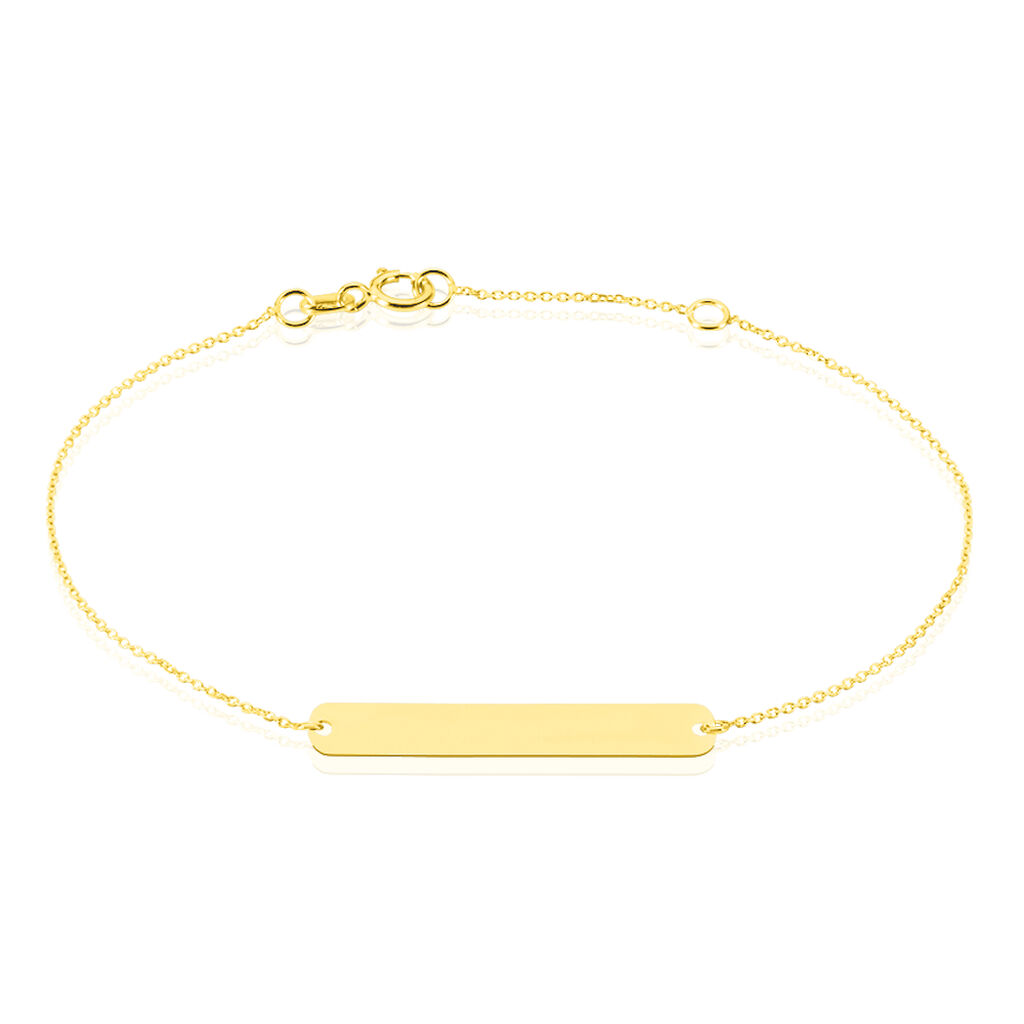 Bracelet Barrette Gravable Or Jaune