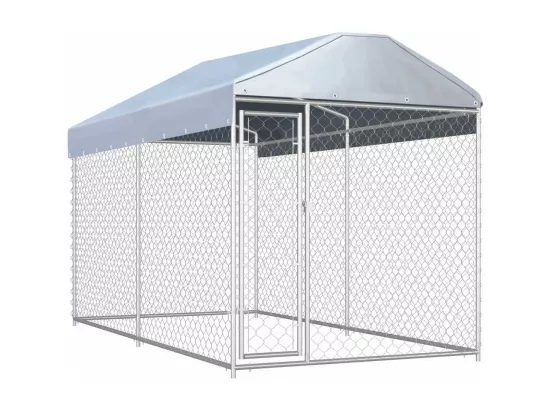Chenil extérieur cage enclos 382 x 192 x 225 cm 02_0000329