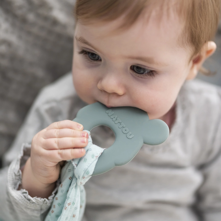 Nattou Beißring + Kuscheltuch mintgrün