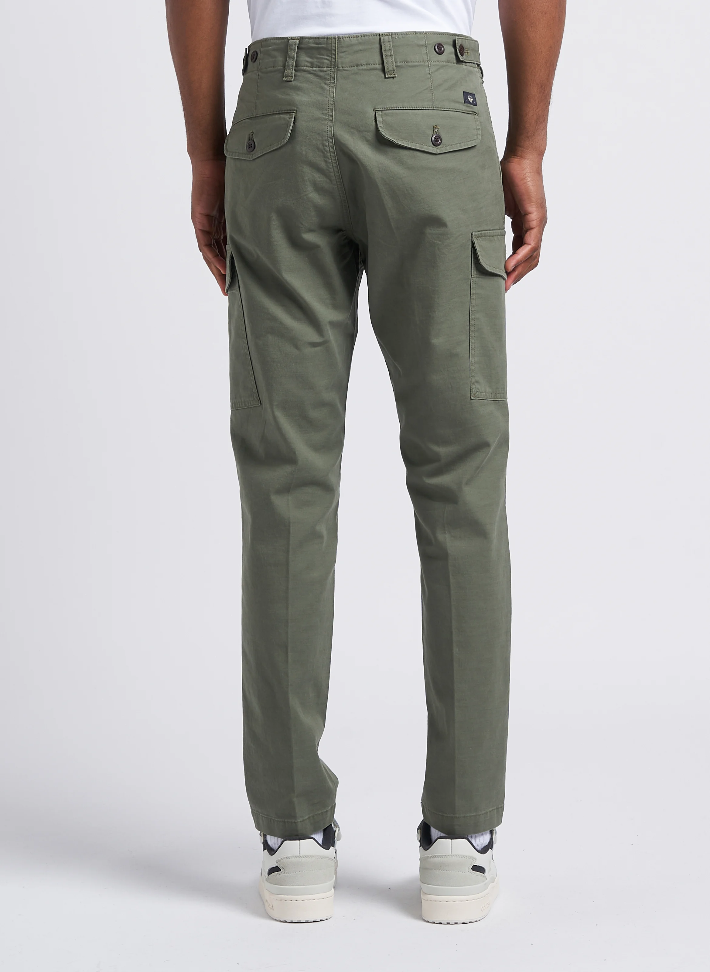 Pantalon slim en coton mélangé | Kaki