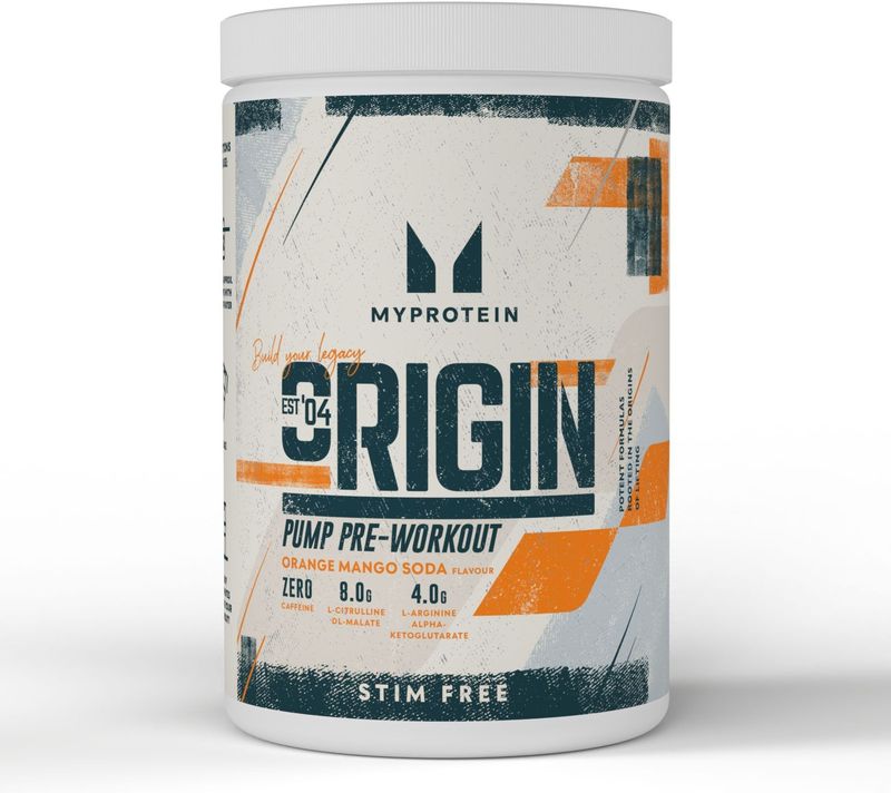 Origin Stim-Free Pre-Workout - 600G - 30servings - Orange Mango Soda