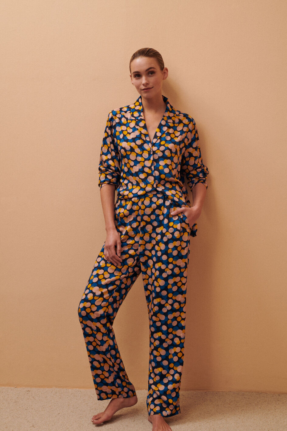 Pantalon - xmas dots bleu empire
