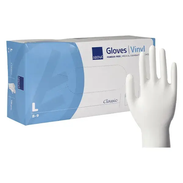 Abena Gants Vinyle Non Poudrés Taille L - 100 unités - Lot de 6