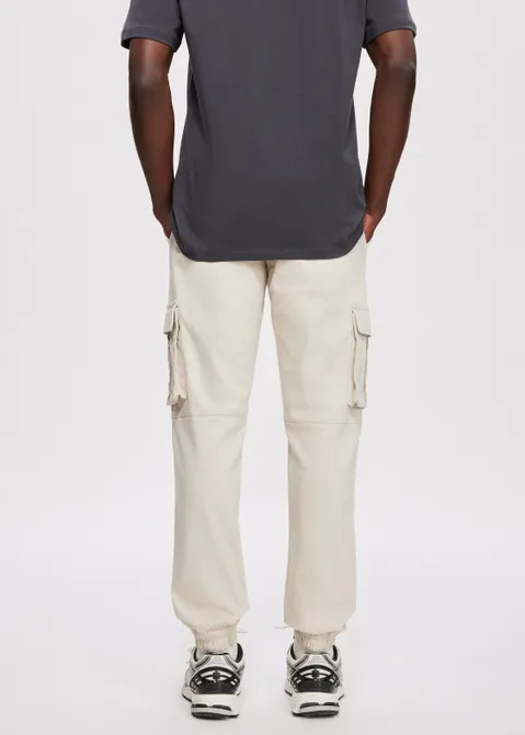 Twill cargobroek off-white (ECRU)