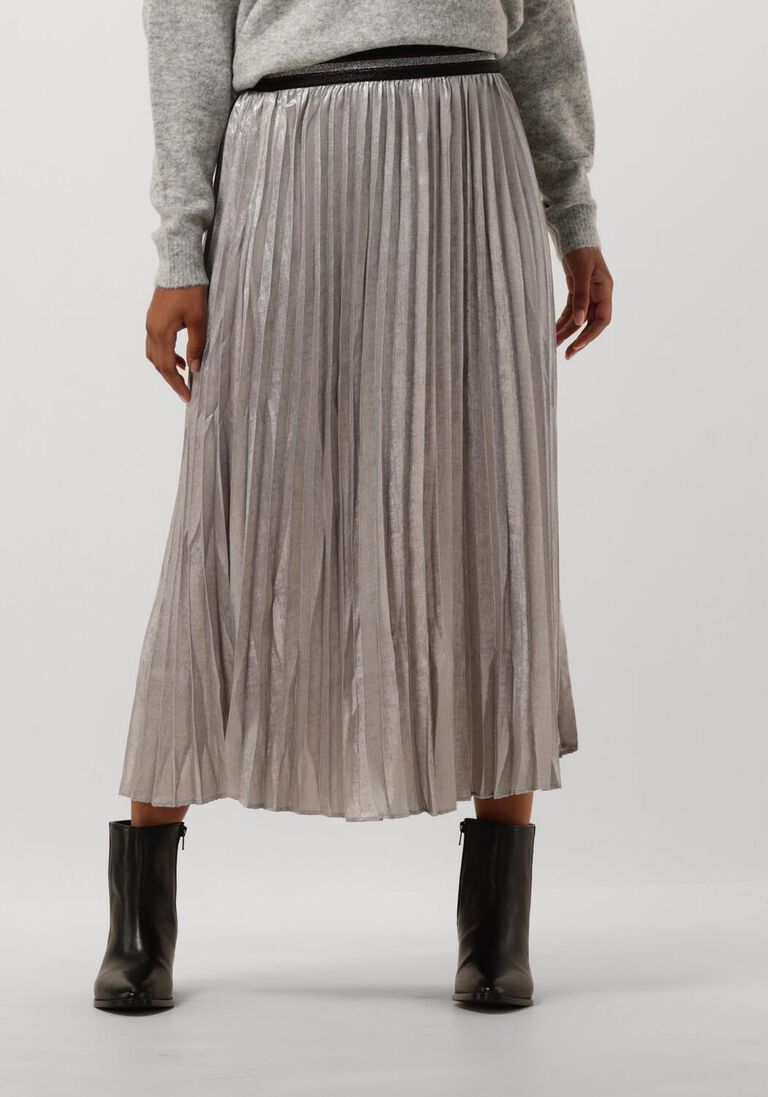 witte summum midirok pleated skirt lamee metallic