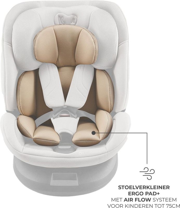 Kinderkraft - XPEDITION 3 i-Size - Autostoel - Beige - 40-150 cm - 360° draaibare base - RWF tot 22 kg - ISOFIX