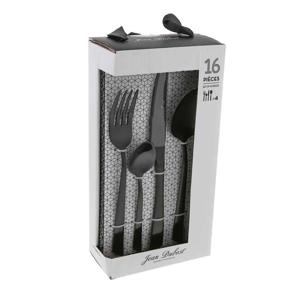 Ménagère 16 pièces inox Delta Black Jean Dubost