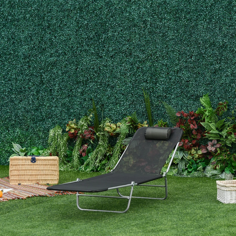 Outsunny Gartenliege klappbar schwarz