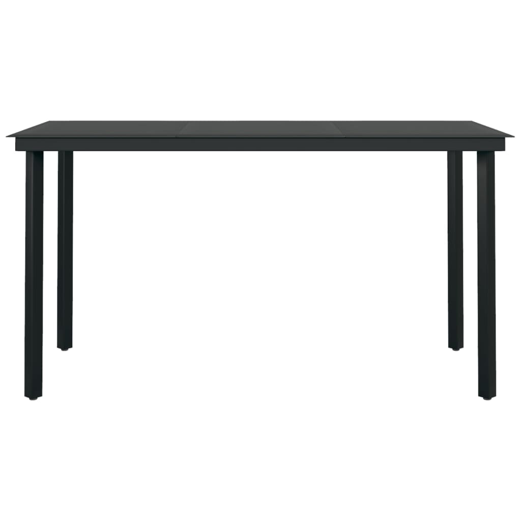 Mobilier à dîner de jardin coussins 5 pièces résine tressée verre