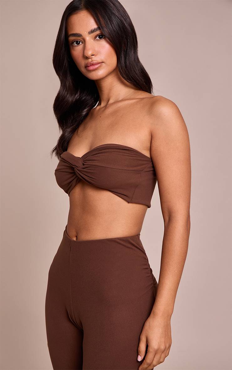 Chocolat Legging Froncé Super Doux Petite Taille