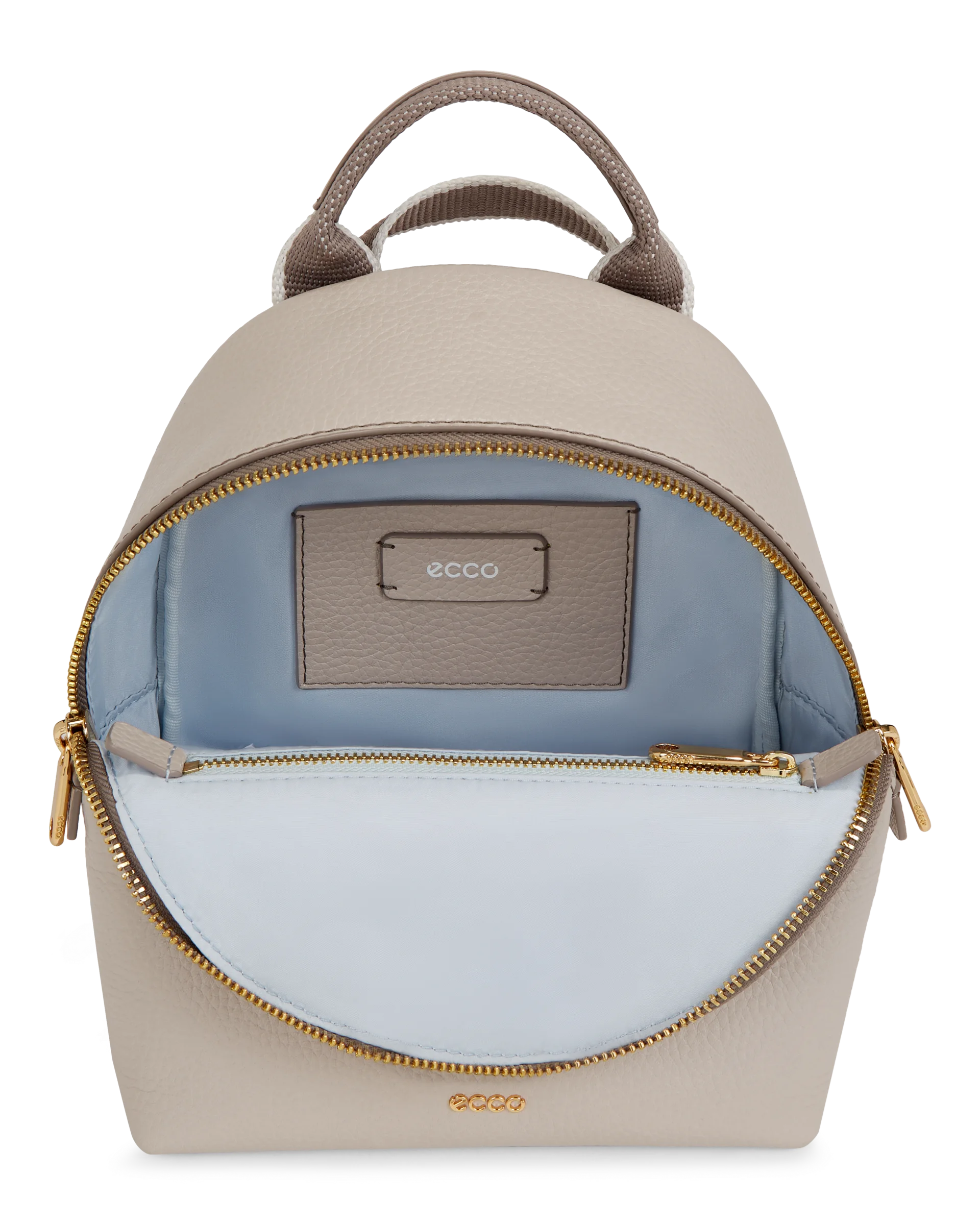 ECCO Round Pack Rucksack aus Leder Beige 23X20,5X10,5 cm
