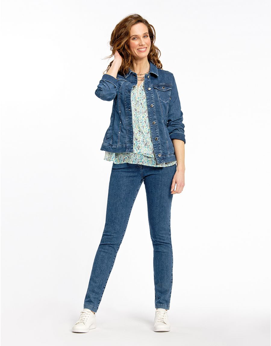 Veste jean clair stretch