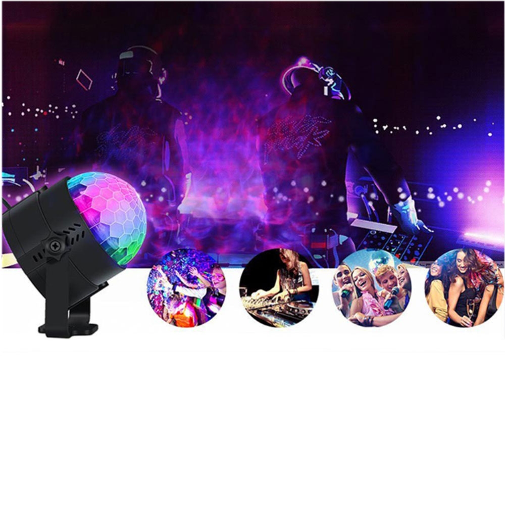 Soundgesteuerte 6W LED Discokugel Multicolor Partylicht mit Fernbedienung (RGB Farben)
