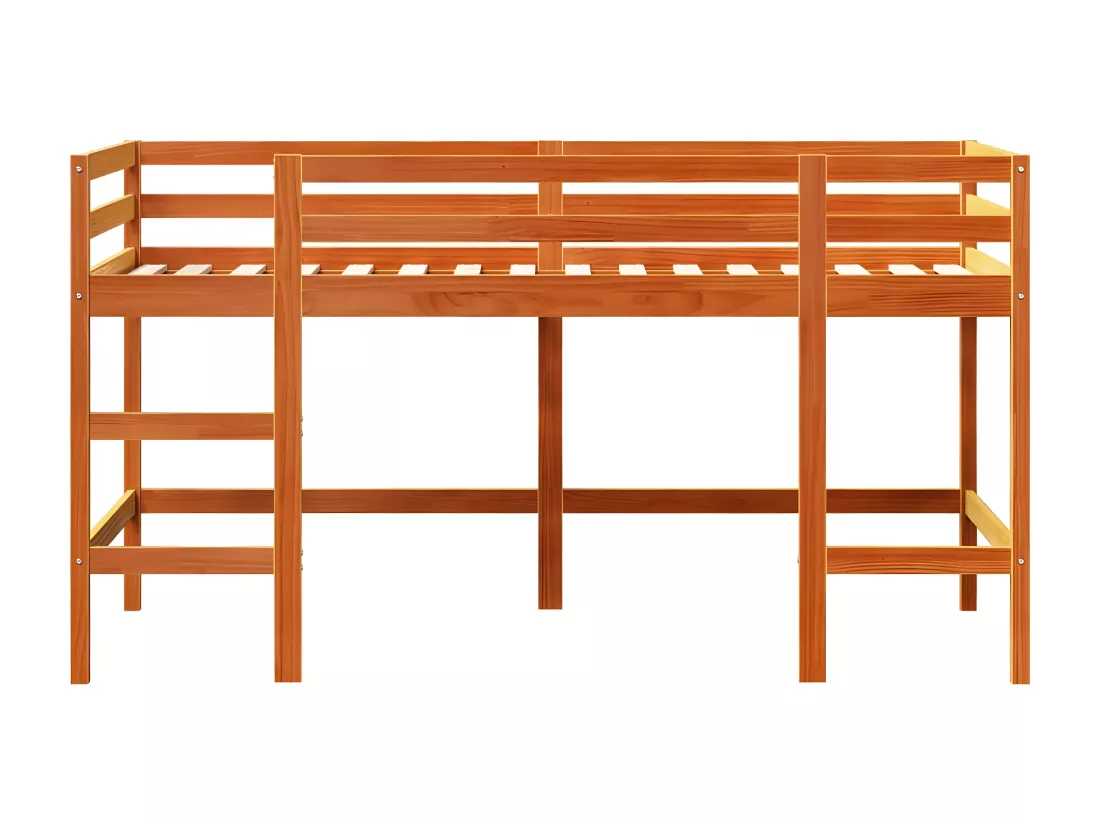 Lit mezzanine enfants avec échelle 90x200 cm bois de pin massif