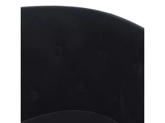 Fauteuil avec repose-pied noir velours