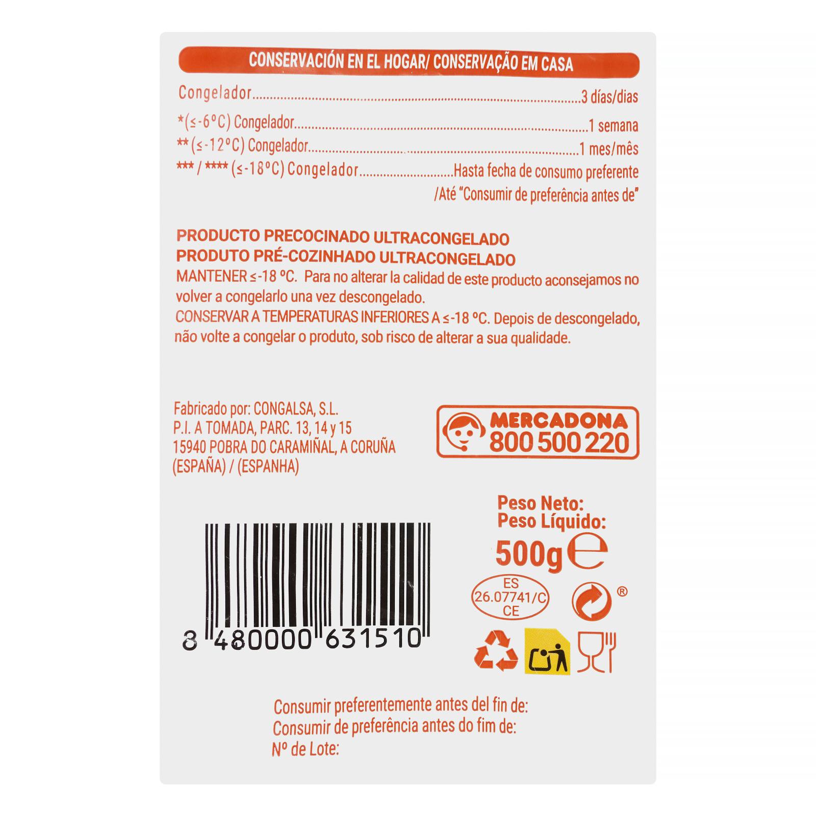 Bâtonnets de merlu surgelés Hacendado