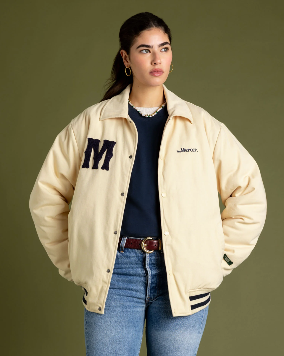 Mercer Amsterdam The Varsity Polo Roomwit Jas