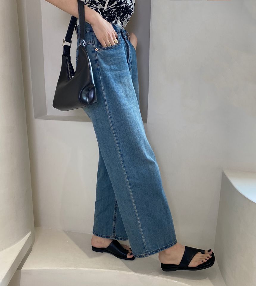 Anran - Sandalen met vierkante neus en teenlussen