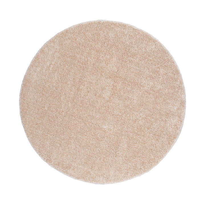 Rond hoogpolig vloerkleed - Glazy creme