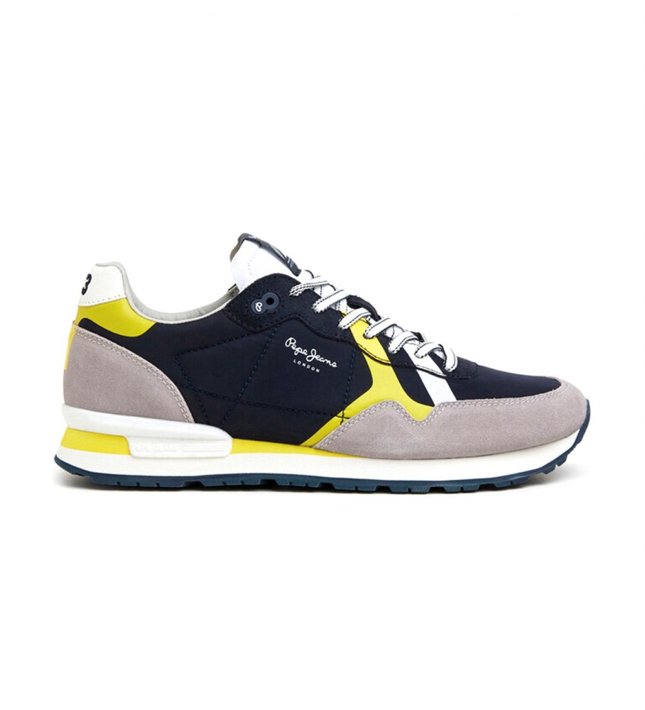 Tênis Pepe Jeans Navy Brit em couro combinado