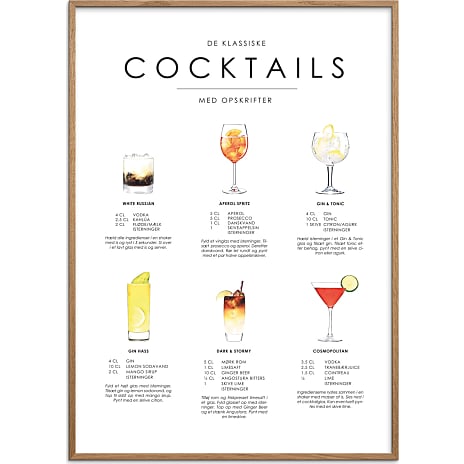 Cocktails opskrifter nr. 4 - 70x100 cm