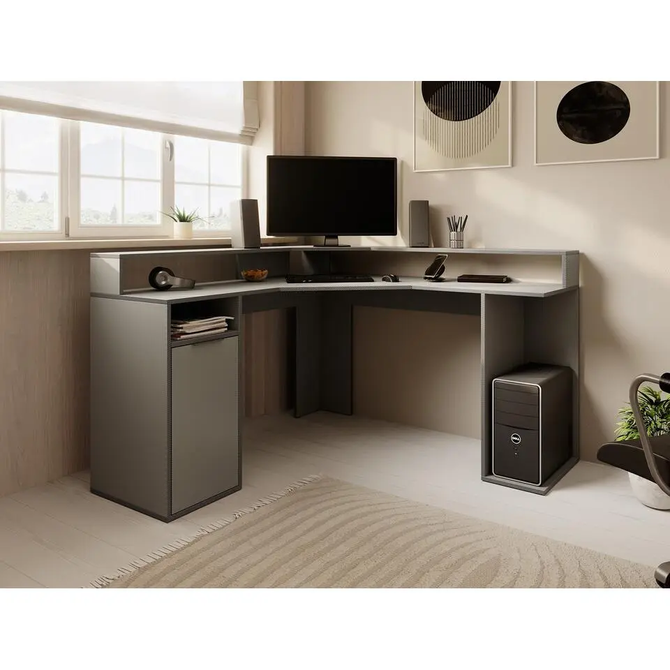 Meubella - Bureau Charlotte - Grijs - 139 cm