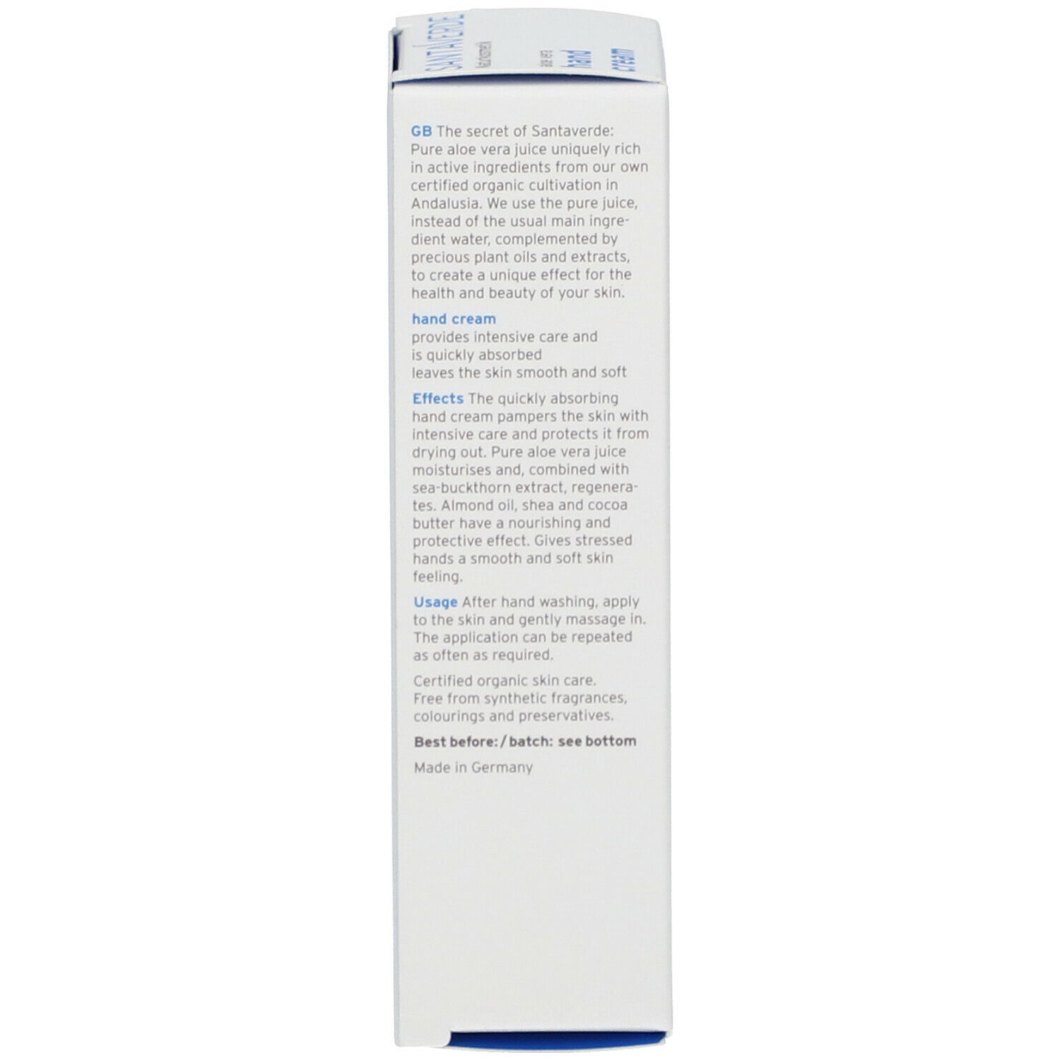 SANTAVERDE Aloe Vera Handcreme
