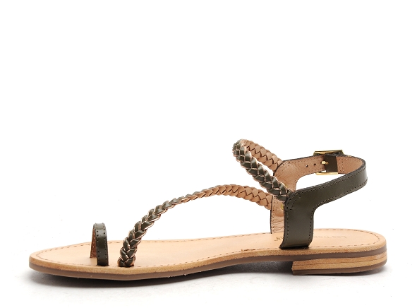 Les tropeziennes nu pieds plats femme hapydea f kaki