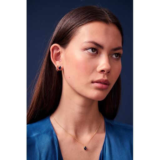 Sif Jakobs Jewellery Ellisse Carezza Øreringe, Guld/Blå