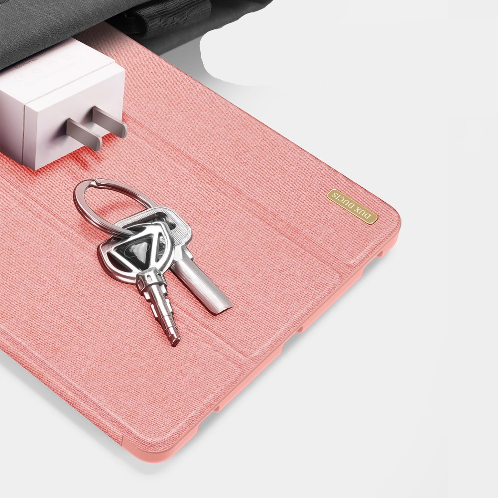 Samsung Galaxy Tab S8  Plus / Tab S7 FE 5G / Tab S7  Plus Tasche Smart Cover Hülle Stoff Design mit S-Pen Halterung - Rosa