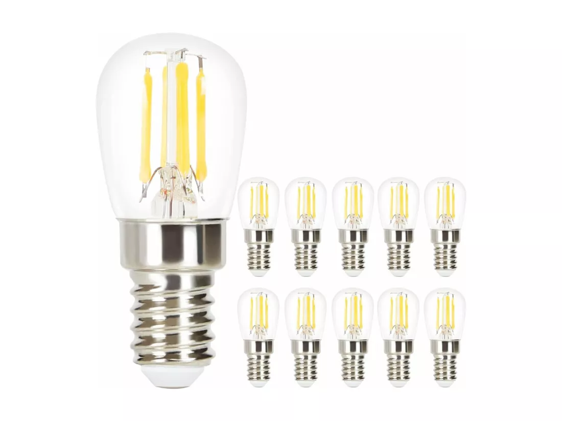 NETTLIFE Lot de 10 ampoules LED E14 ST25 blanc 2700K chaud ampoules 4W de remplacement pour lampe vintage 40W rétro en verre nostalgique à filament