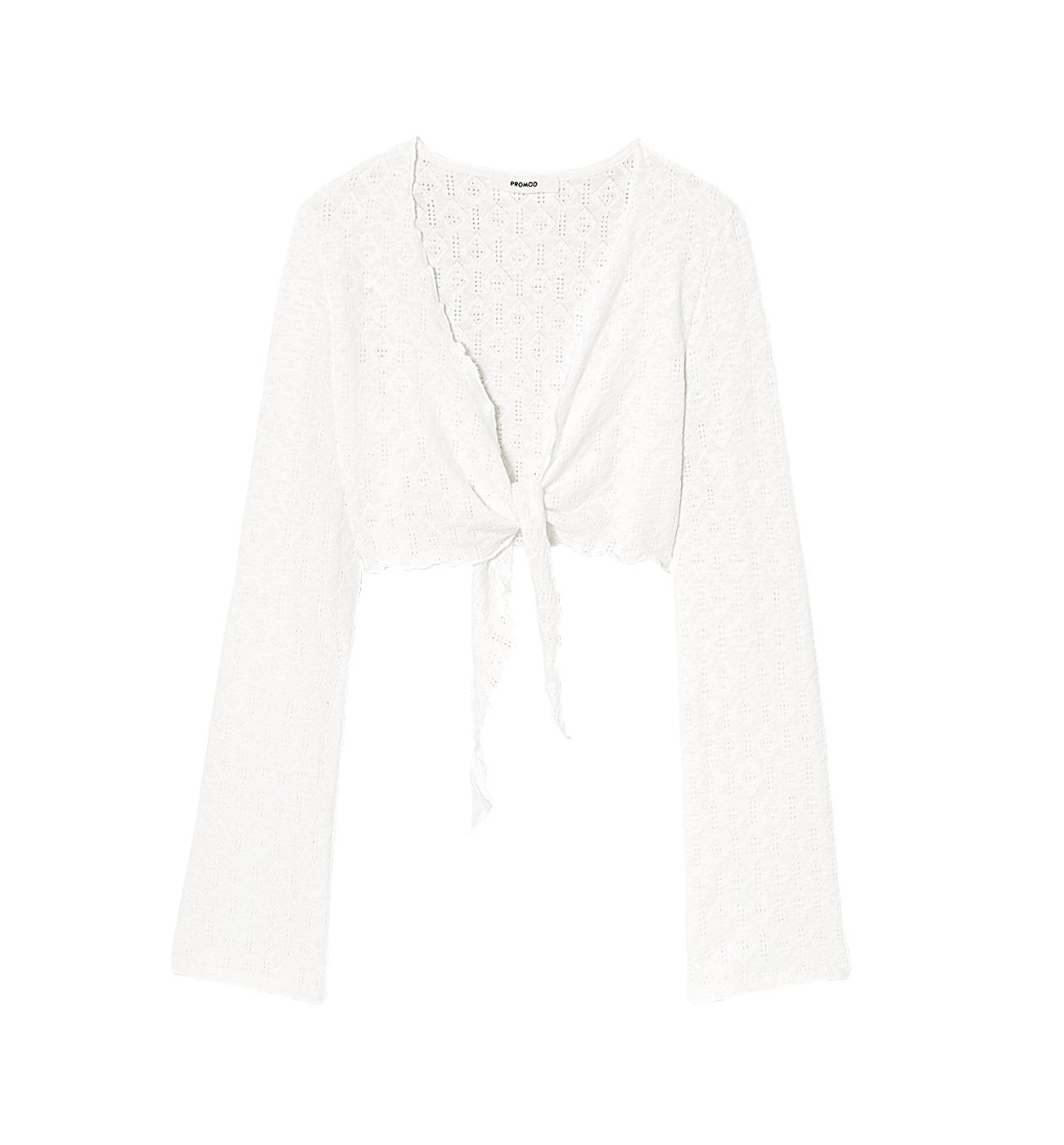 Boléro en coton ajouré Femme - Beige