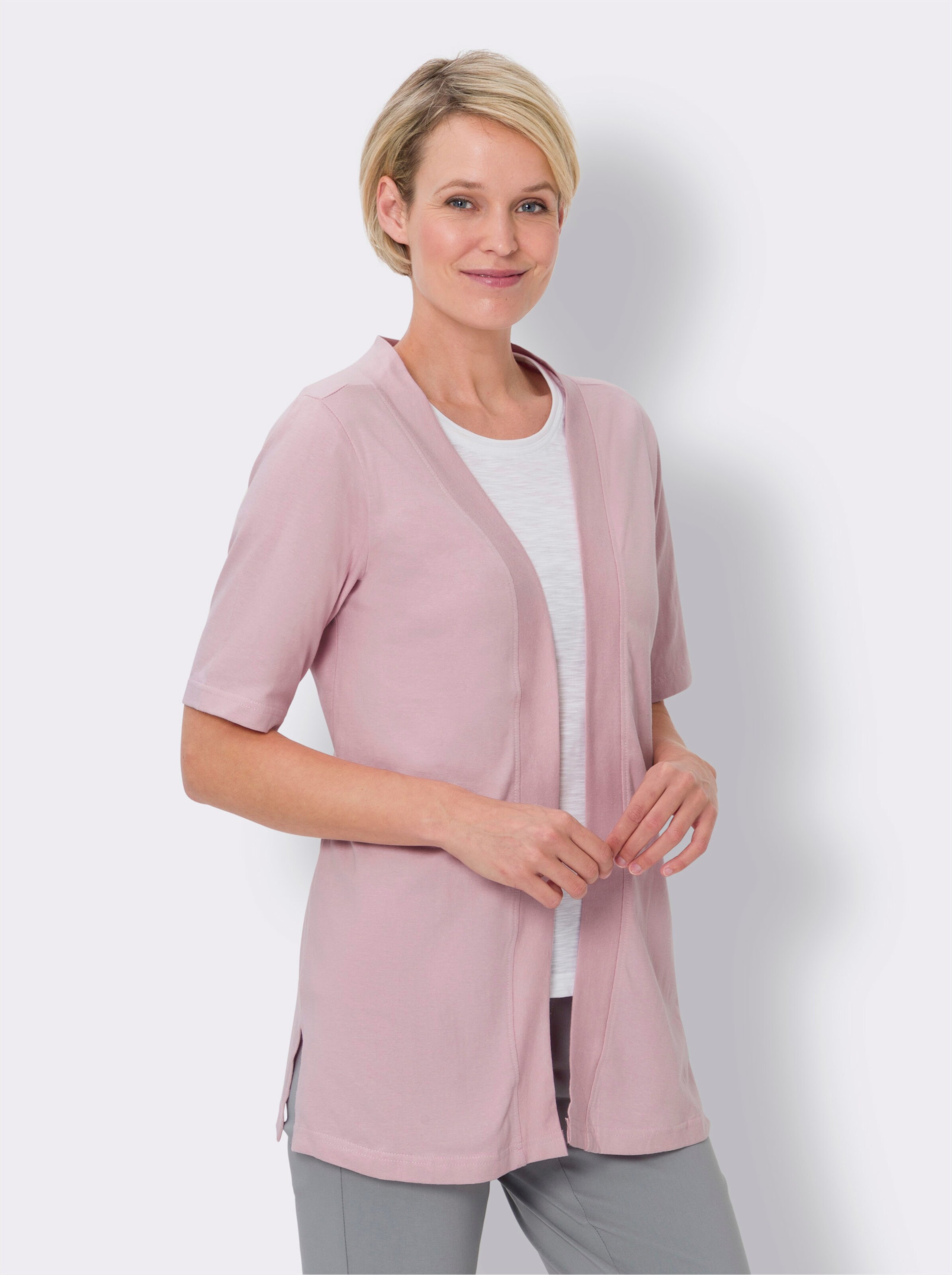 Shirtjacke in langer Form