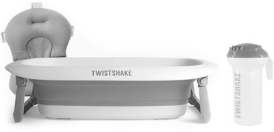 Twistshake Badebalje inkl. Badestøtte & Skyllekanne, Pastel Grey