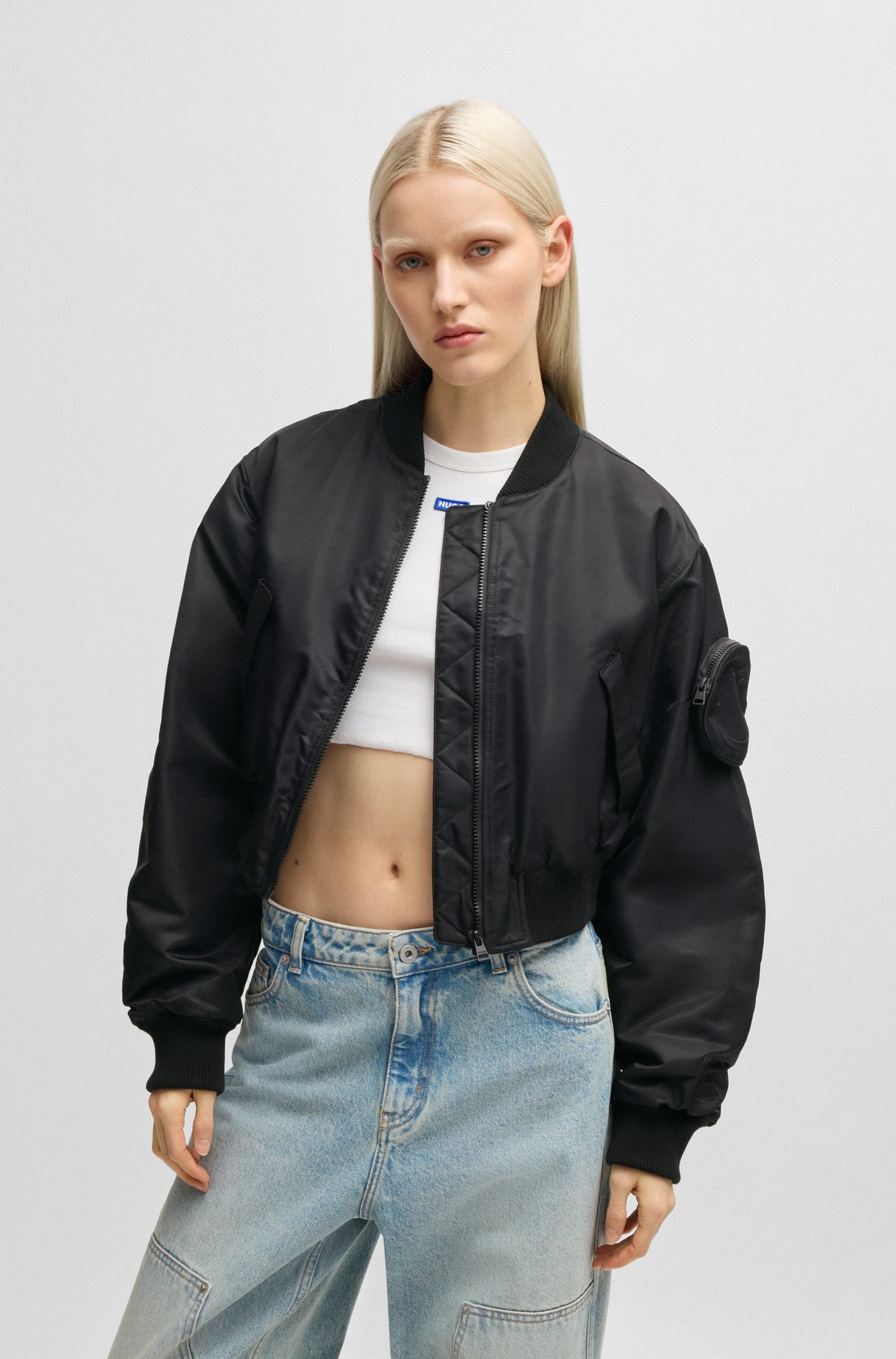 HUGO Blue Bomberjacke »Foraia« mit aufgesetzter Ärmeltasche, Iconic Streetstyle