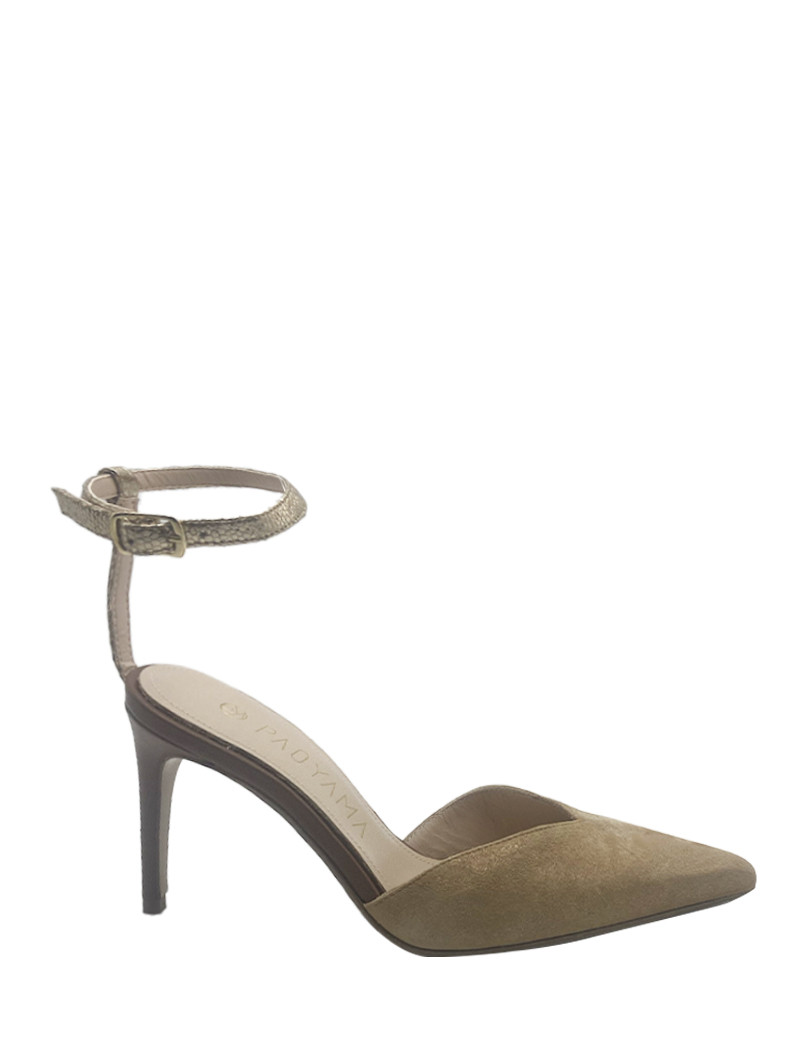 PAOYAMA ESCARPINS 7CM BRIDE ARRIÈRE COGNAC