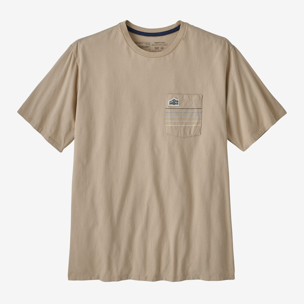 Herren-T-Shirt mit Logo, Streifen und Bio-Tasche