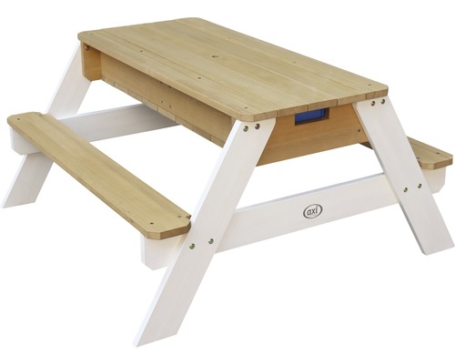Kinderpicknicktafel Nick, hout, bruin en wit