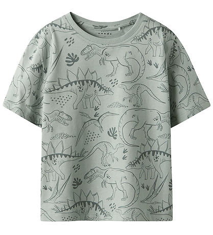 Name It T-Shirt - NmmValther - Aqua Grau/Tone Dino