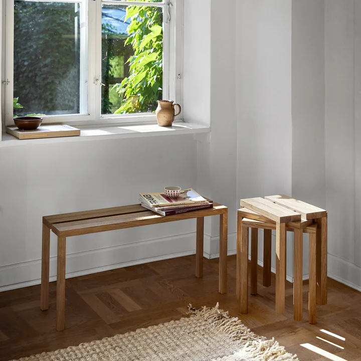Moebe - Peg Bank, H 44 x L 90 cm, Eiche geölt