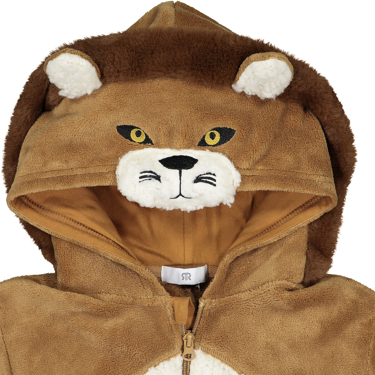 COLEÇÕES LA REDOUTE<br>Macacão com capuz de leão, em fleece