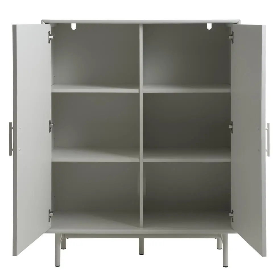 Wandkast Greige Metaal - 2-Deuren - 100x40x125cm - Palma