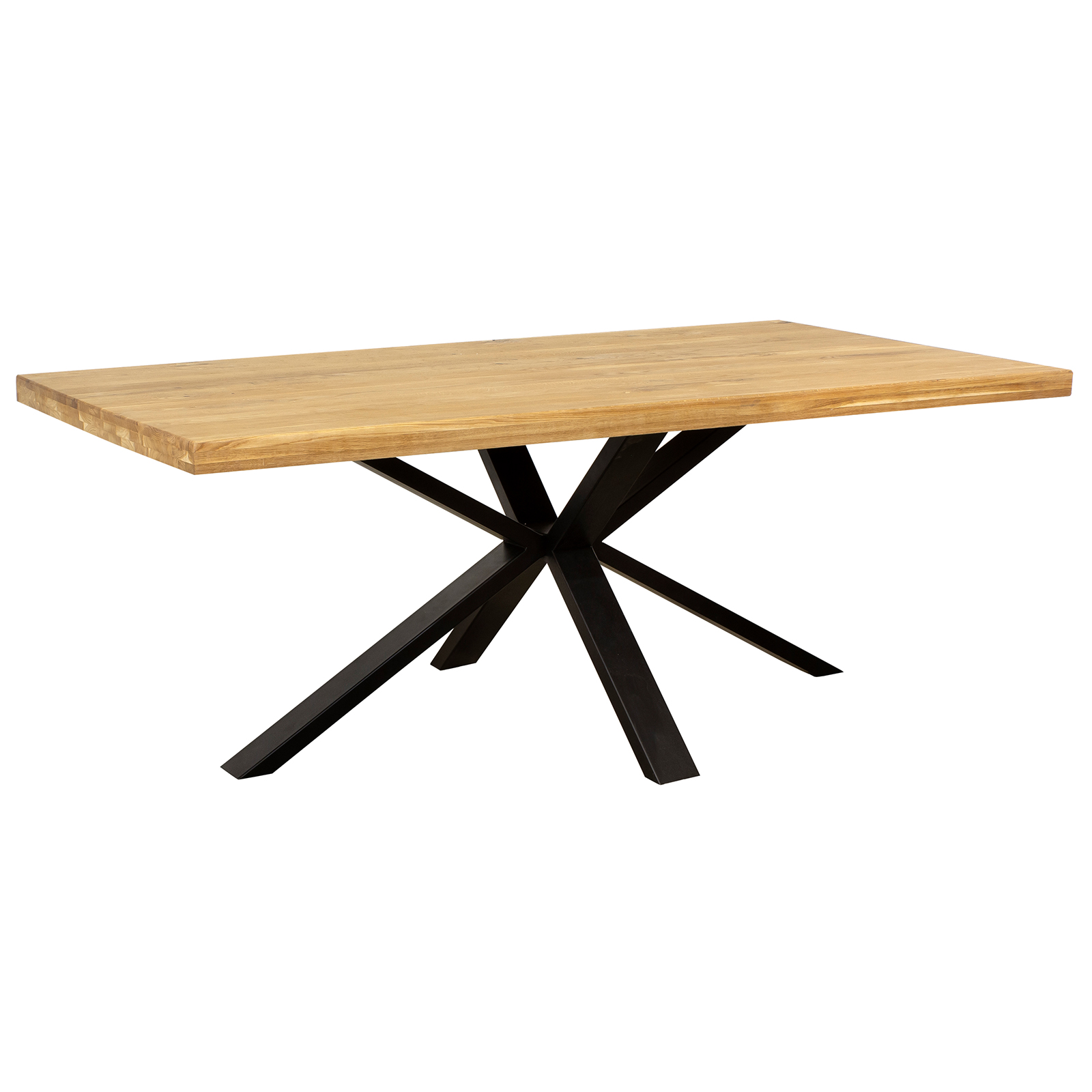 Esstisch - Eiche massiv-schwarz - 200x100 cm