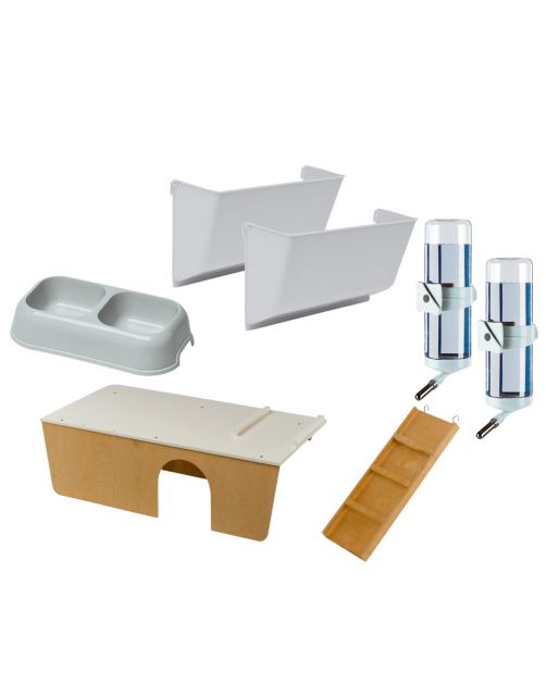 Ferplast Konijnenkooi Rabbit - Dierenverblijf - 156.5x77x61.5 cm Grijs Zwart 160